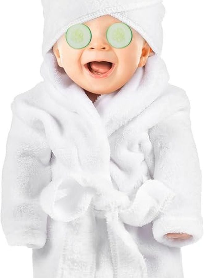 White Baby Bathrobe Newborn Photography Outfit Prop Set Size 38x25cm - Image 3